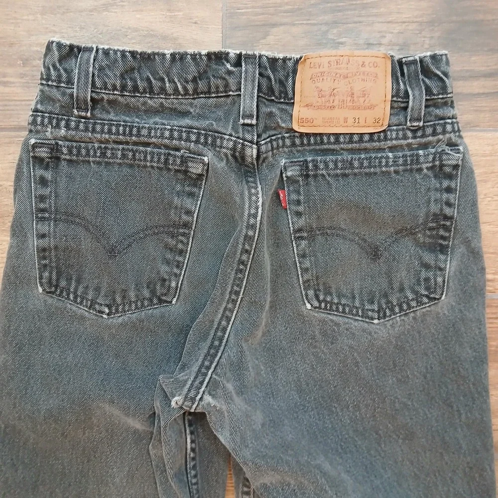 Vintage Levi's Jeans‎ Mens 31x33 (FITS 26x30) Black Faded 550 USA Made 90s